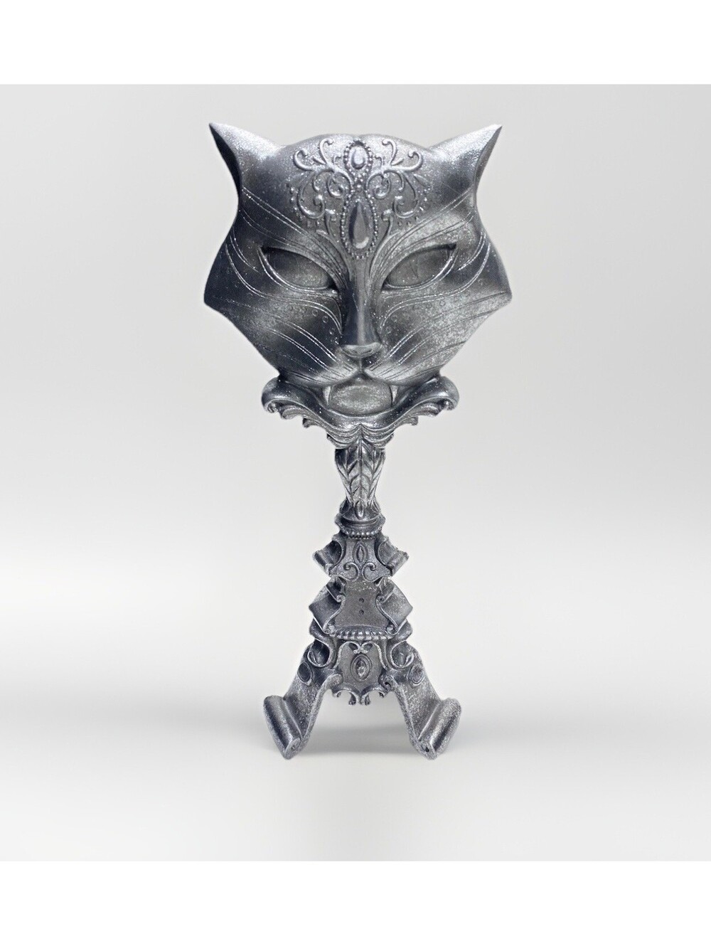 Halloween Gothic Cat Mirror Stand Up Decor Spooky Black Accent Brand New